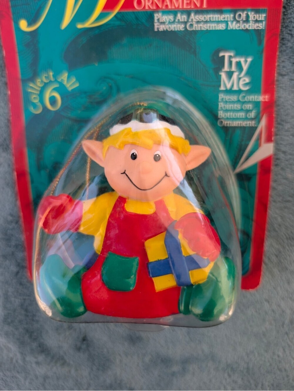 Vintage 1993 Trendmasters Christmas Magic Musical Ornament Elf Figurine NIB